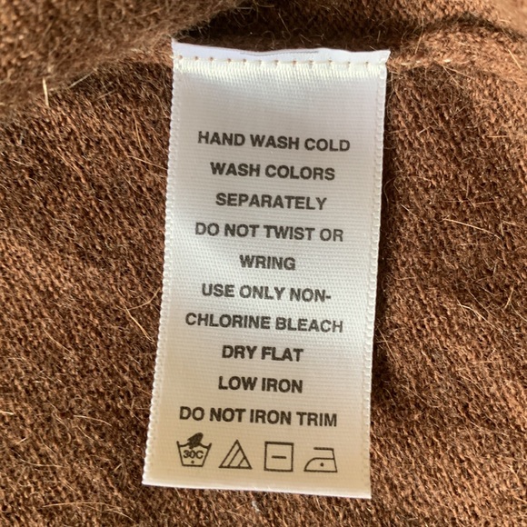 CHADWICKS Sweater Brown ANGORA Blend V-Neck Beaded Sequin Popover Large - Picture 9 of 10